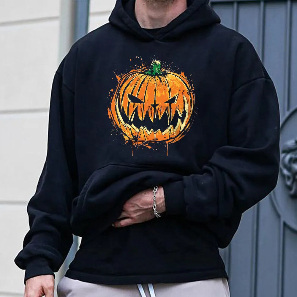 Halloween Pumpkin Men's Fleeced Hoodie sold by Shopnova