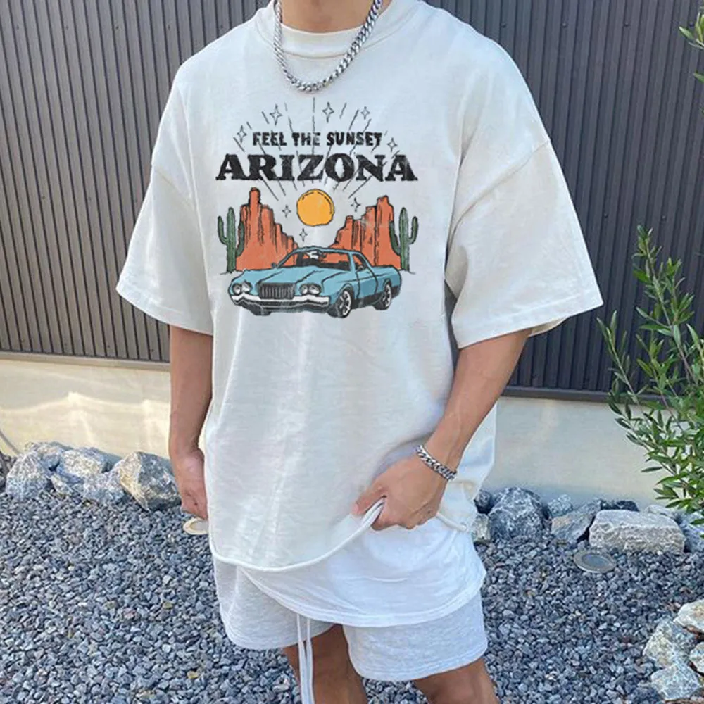 Arizona Graphic Print Loose Men's T-Shirt sold by Shopnova