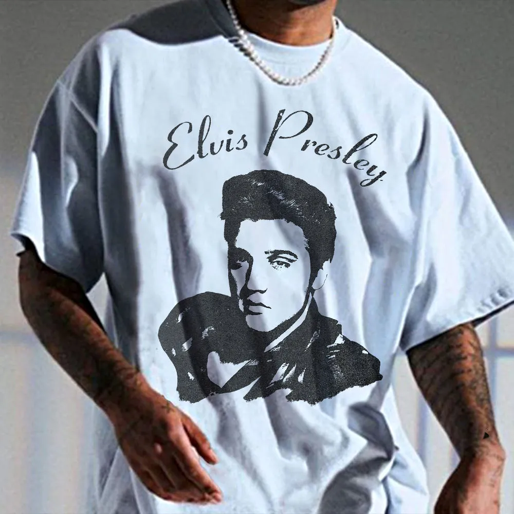 Elvis Vintage Print Crew Neck Casual Men's T-Shirt sold by Shopnova product image thumbnail 2