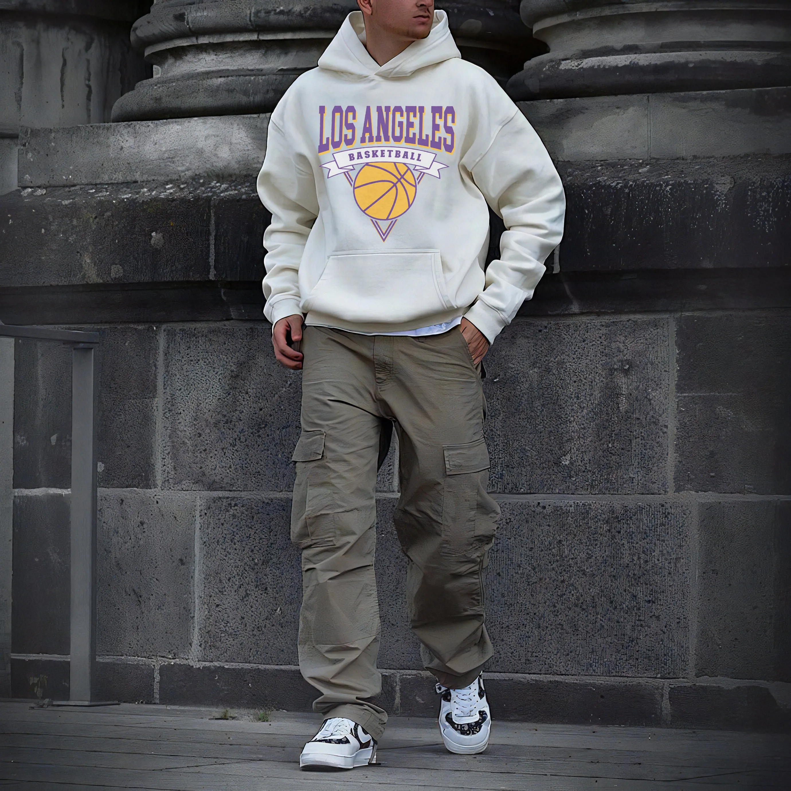 Los Angeles Basketball Men's Oversized Hoodies sold by Shopnova product image thumbnail 2