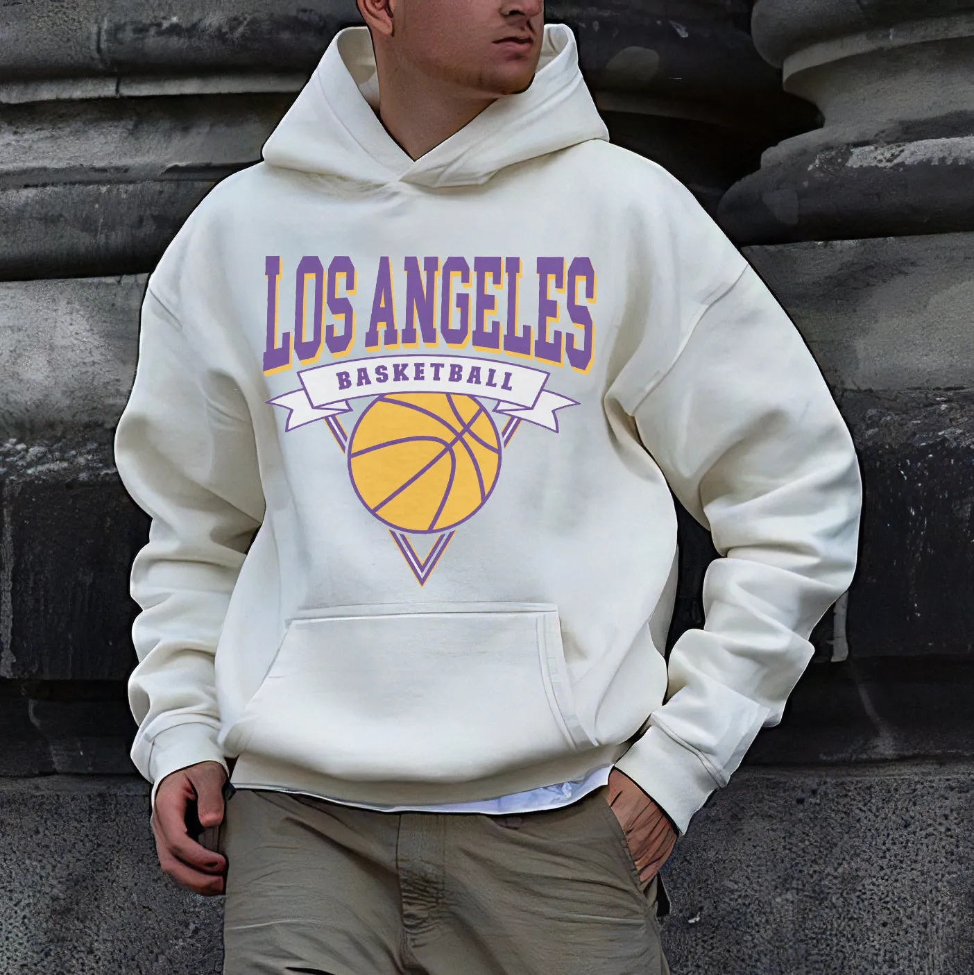 Los Angeles Basketball Men's Oversized Hoodies sold by Shopnova