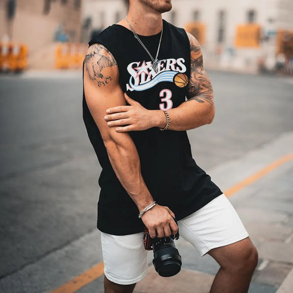 Letter Graphic Print Basketball Sports Casual Men's Tank Top sold by Shopnova product image thumbnail 3