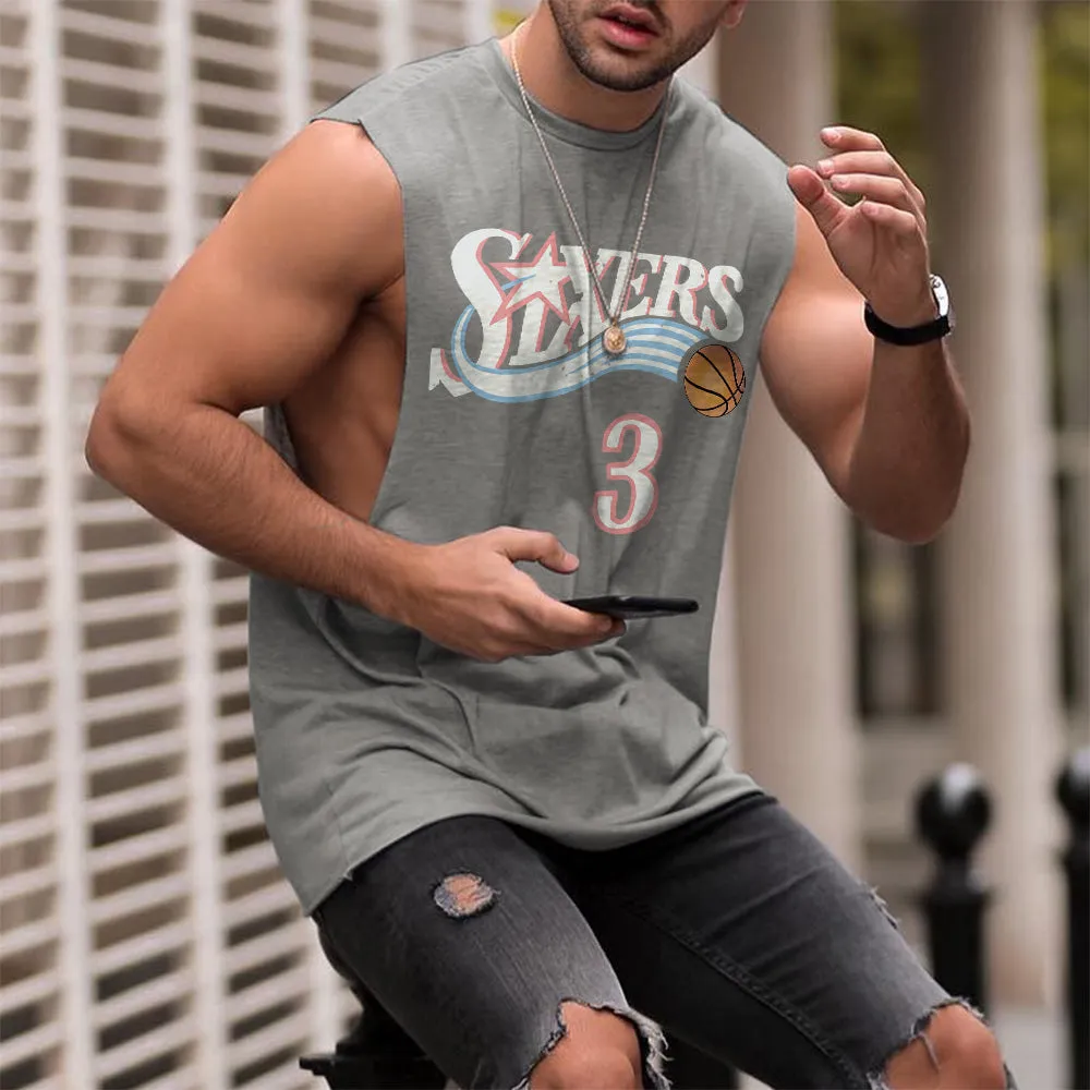 Letter Graphic Print Basketball Sports Casual Men's Tank Top sold by Shopnova product image thumbnail 4