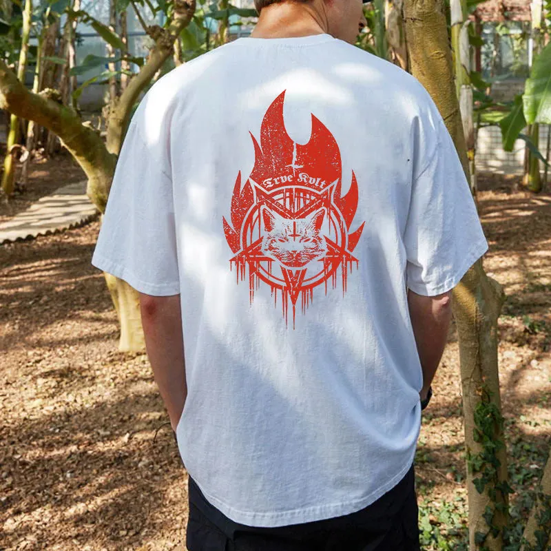 Cat Print Men's Cotton T-shirt 230GSM sold by Shopnova