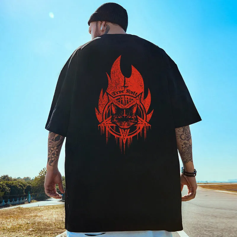 Cat Print Men's Cotton T-shirt 230GSM sold by Shopnova product image thumbnail 2