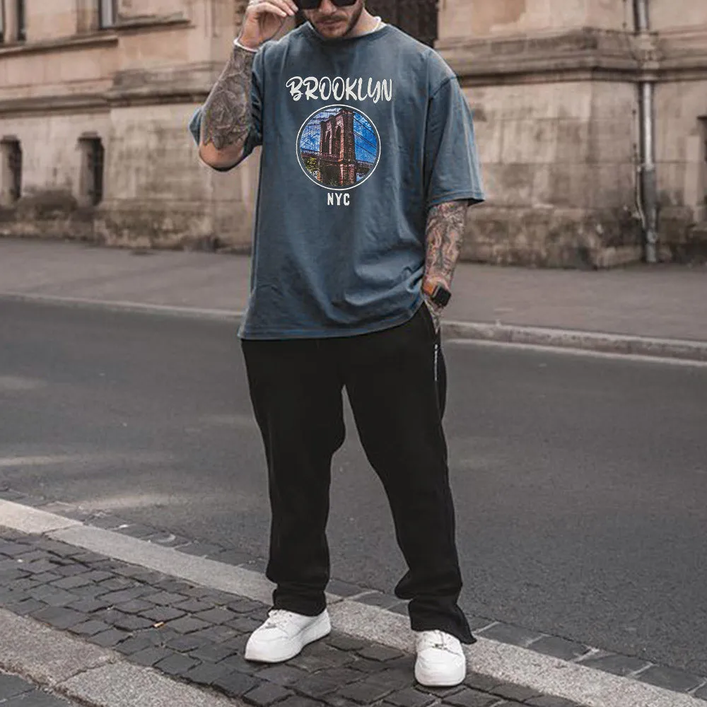 BROOKLYN Graphic Print Casual Men's T-Shirt sold by Shopnova product image thumbnail 3