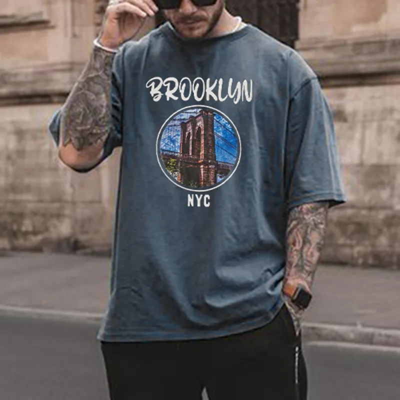 BROOKLYN Graphic Print Casual Men's T-Shirt sold by Shopnova