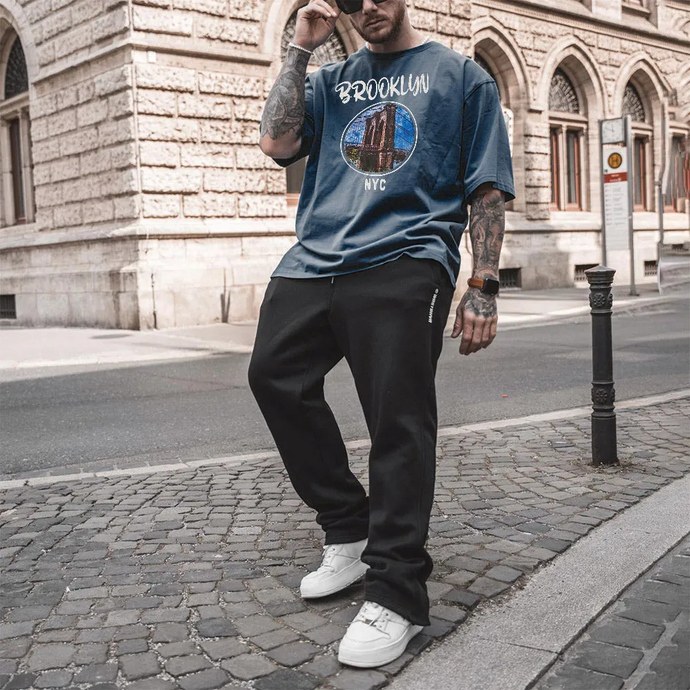 BROOKLYN Graphic Print Casual Men's T-Shirt sold by Shopnova product image thumbnail 5