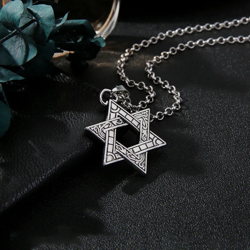 Hip Hop Inspired Hexagram Steel Chain sold by Shopnova