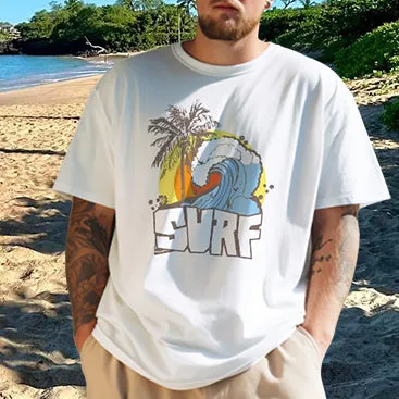 Sunset Ocean Wave Surf Print Men'sT-shirt sold by Shopnova product image thumbnail 2