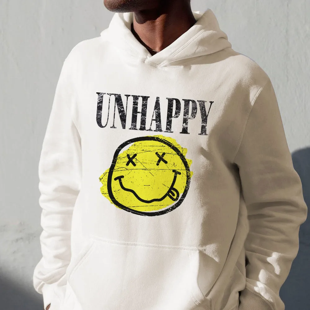 Unhappy Face Graphic Print Men's Oversize Hoodie, 320g sold by Shopnova product image thumbnail 2