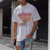 Basketball Graphic Print Casual Loose Men's Short Sleeve T-Shirt sold by Shopnova
