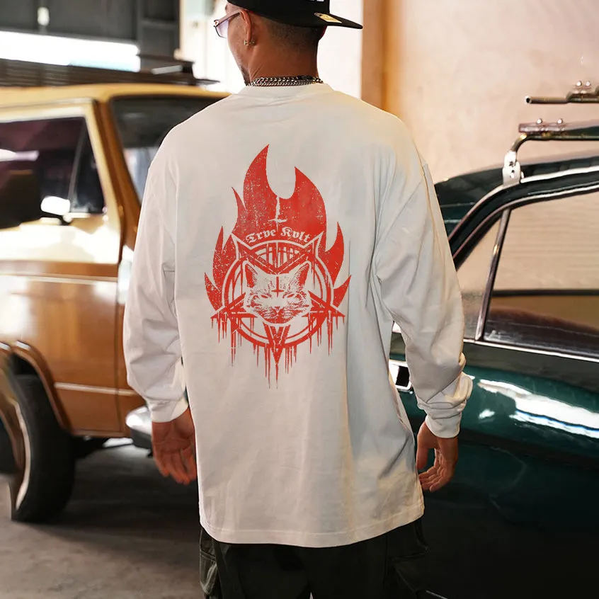 Cat Print Men's Long Sleeve Tee-A sold by Shopnova