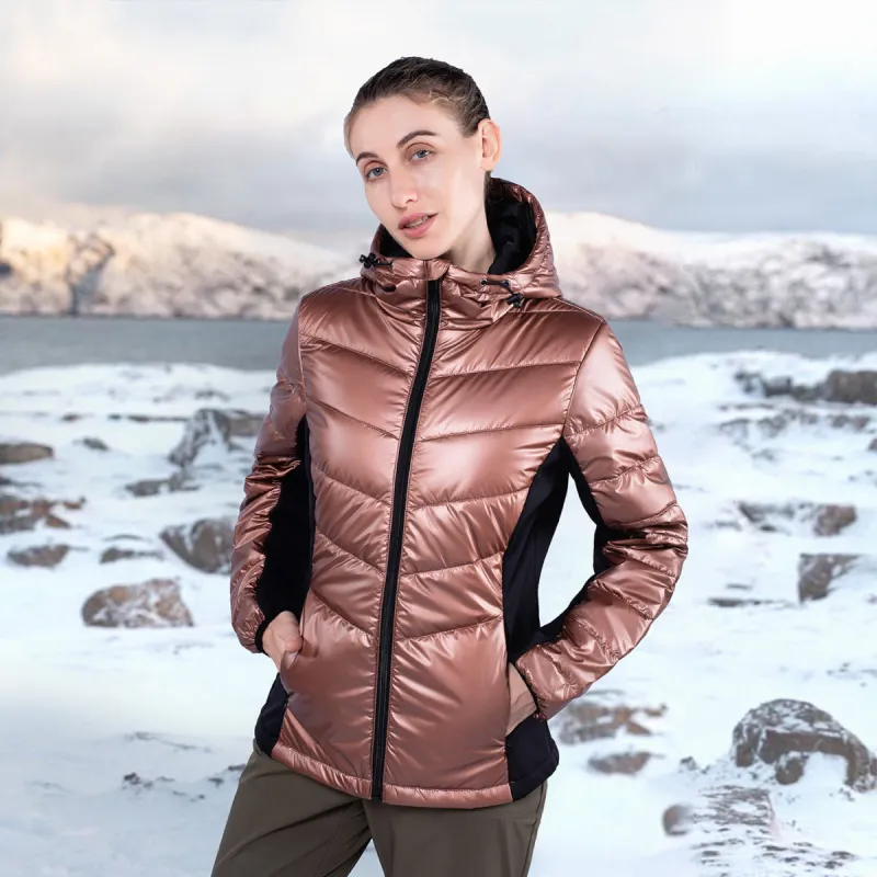 Freetrack Women Winter Light Coats Insulated Double Zipper Hooded Puffer Jacket sold by Shopnova