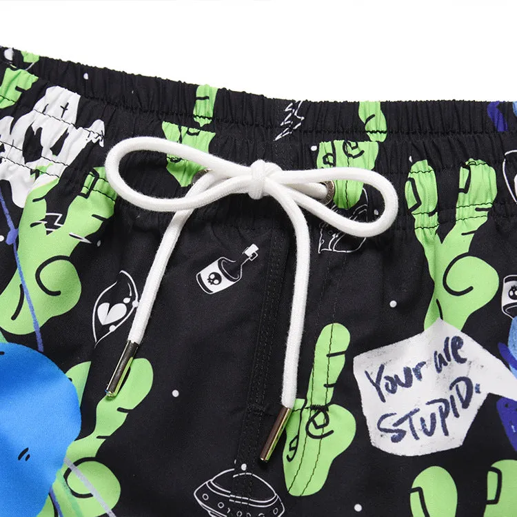Men's beach pants loose casual cartoon printed shorts sold by Shopnova product image thumbnail 3