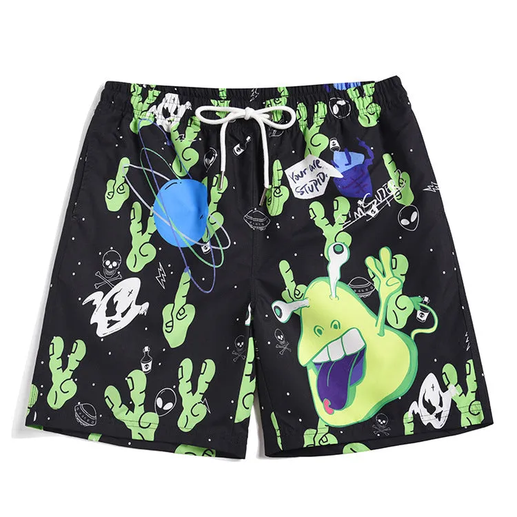 Men's beach pants loose casual cartoon printed shorts sold by Shopnova product image thumbnail 2