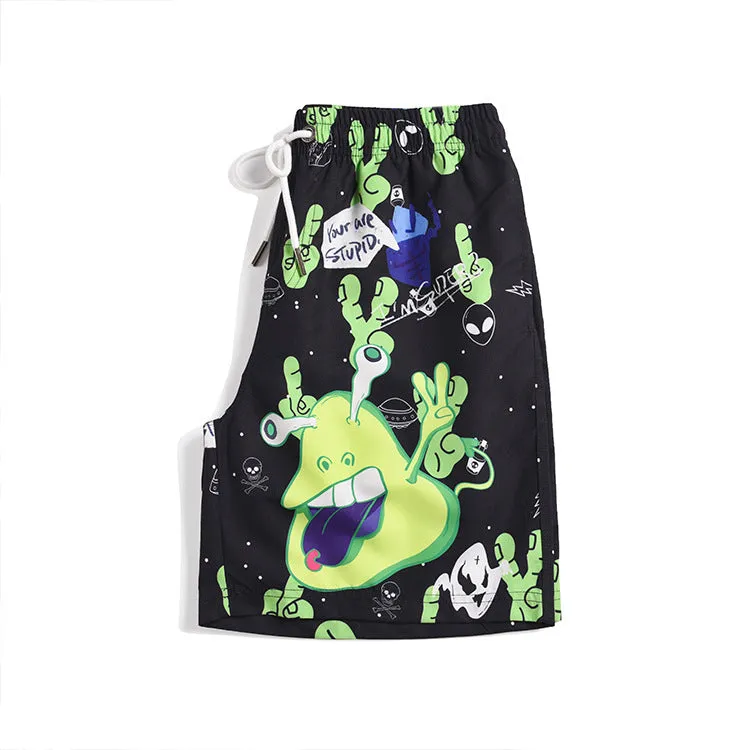 Men's beach pants loose casual cartoon printed shorts sold by Shopnova product image thumbnail 4