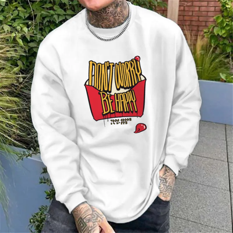 ACE2 Don't Worry Be Happy Men's Cotton Long Sleeve Tee-A sold by Shopnova