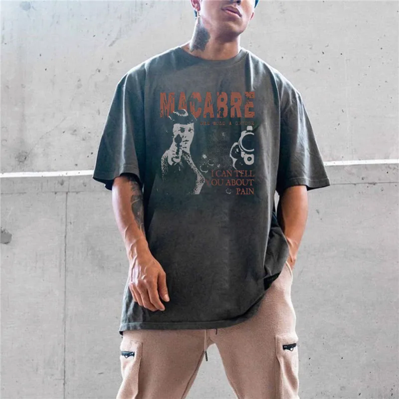 Graphic Print Casual Loose Men's Short Sleeve T-Shirt sold by Shopnova