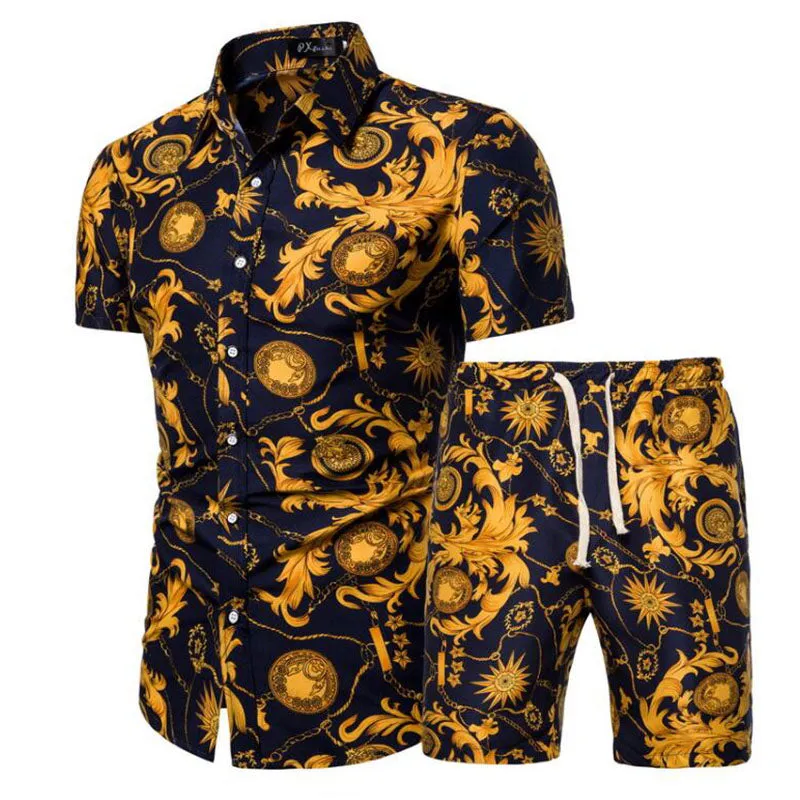 Men's lapel Print Two-piece Suit sold by Shopnova