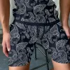 Paisley Print Lace Up Casual Vacation Men's Shorts sold by Shopnova