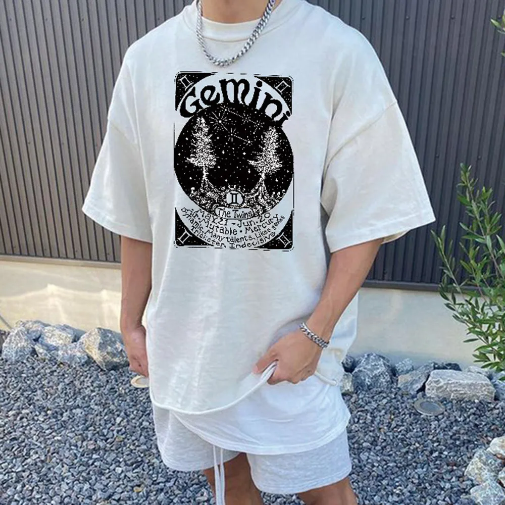 Gemini Graphic Print Casual Men's T-Shirt sold by Shopnova