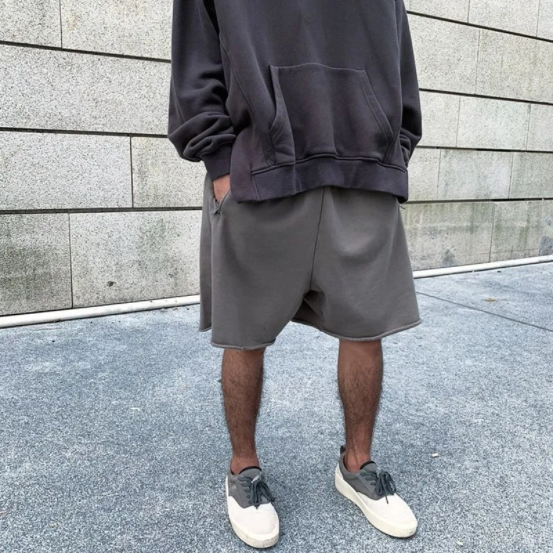 Kanye Style Vintage Streetwear Men's Cotton Shorts 400g sold by Shopnova