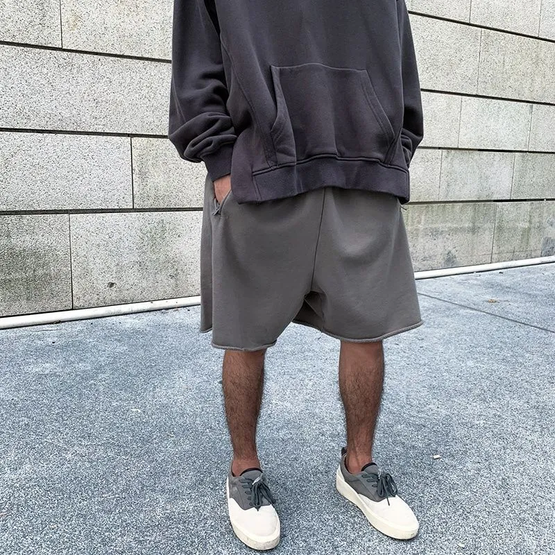 Kanye Style Vintage Streetwear Men's Cotton Shorts 400g sold by Shopnova