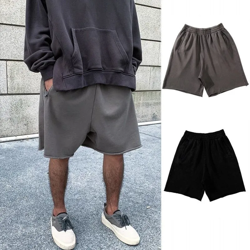 Kanye Style Vintage Streetwear Men's Cotton Shorts 400g sold by Shopnova product image thumbnail 2