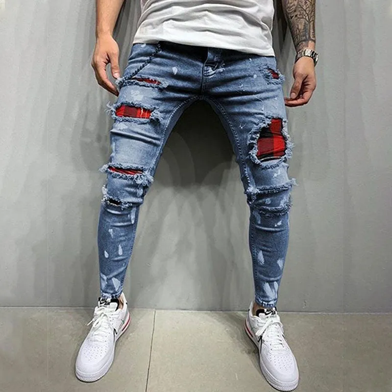 Wool Ripped Patch Denim Pants sold by Shopnova product image thumbnail 2