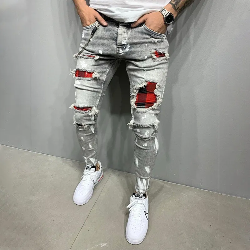 Wool Ripped Patch Denim Pants sold by Shopnova product image thumbnail 4