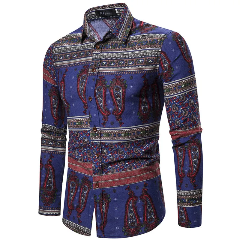 Long-sleeved Shirt With Lapel Print sold by Shopnova product image thumbnail 2