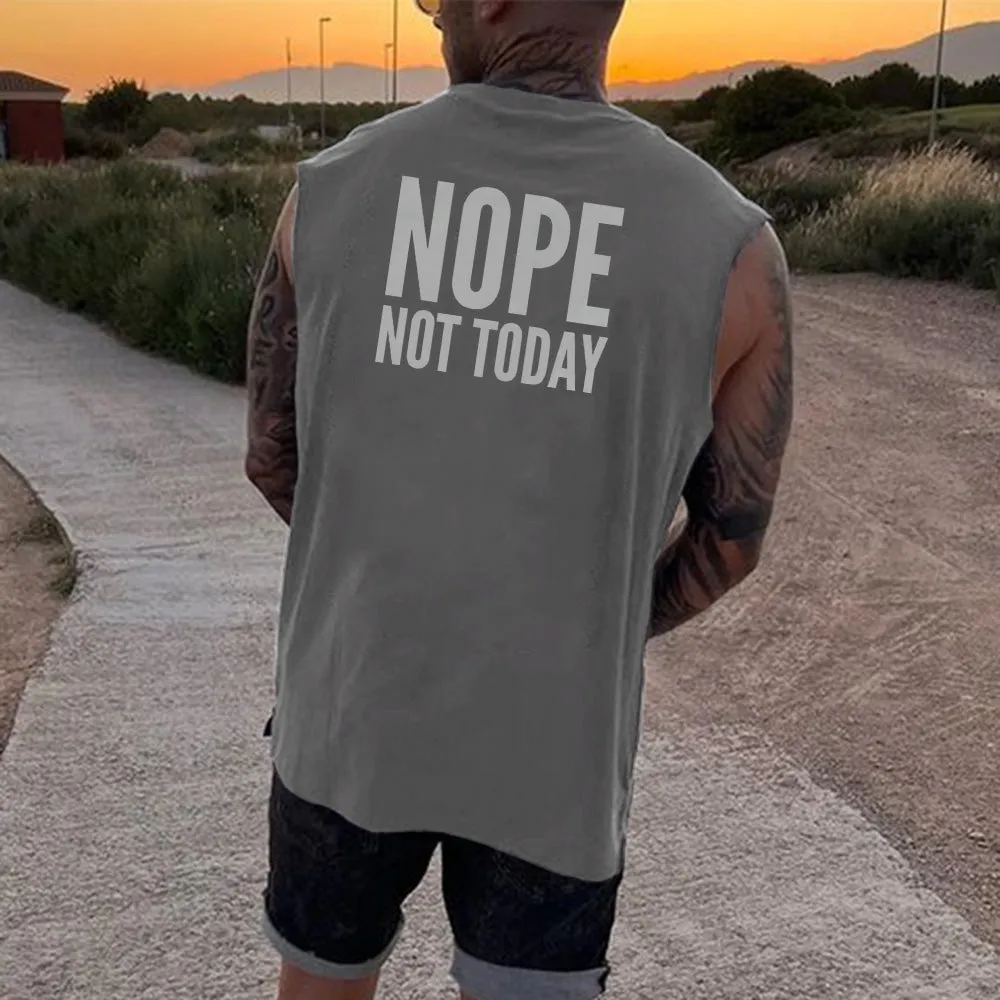 “Nope Not Today” Print Casual Men's Tank Top sold by Shopnova