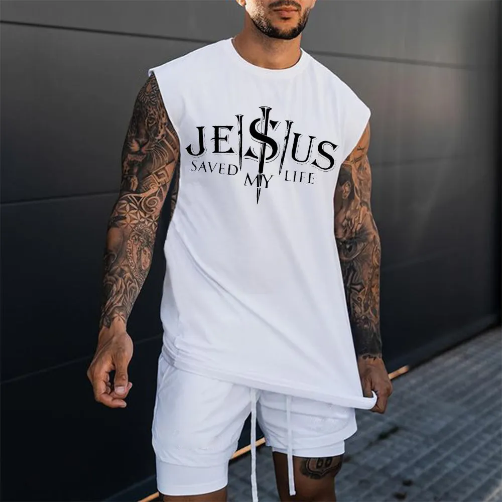 Jesus Save My Life Men's Streetwear Tank Tops sold by Shopnova