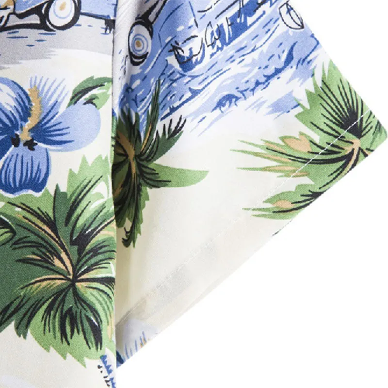 Cotton And Linen Printed Pocket Button-down Shirt sold by Shopnova product image thumbnail 5