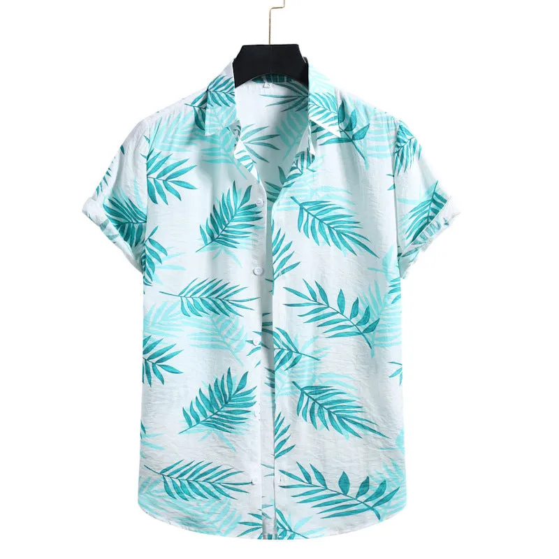 Hawaiian Beach Resort Style Leaf Print Shirt sold by Shopnova product image thumbnail 3
