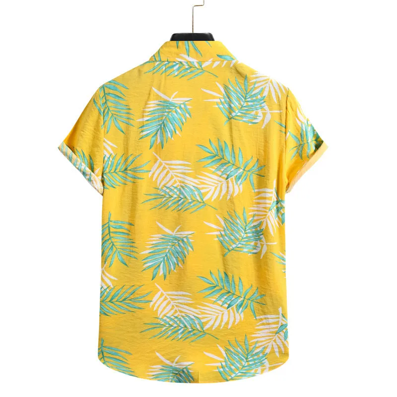 Hawaiian Beach Resort Style Leaf Print Shirt sold by Shopnova product image thumbnail 2
