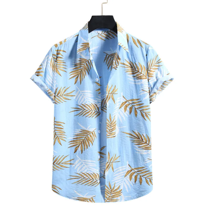 Hawaiian Beach Resort Style Leaf Print Shirt sold by Shopnova product image thumbnail 4