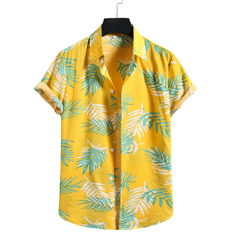 Hawaiian Beach Resort Style Leaf Print Shirt sold by Shopnova