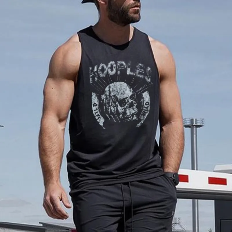 Skull Graphic Print Loose Casual Men's Tank Top sold by Shopnova
