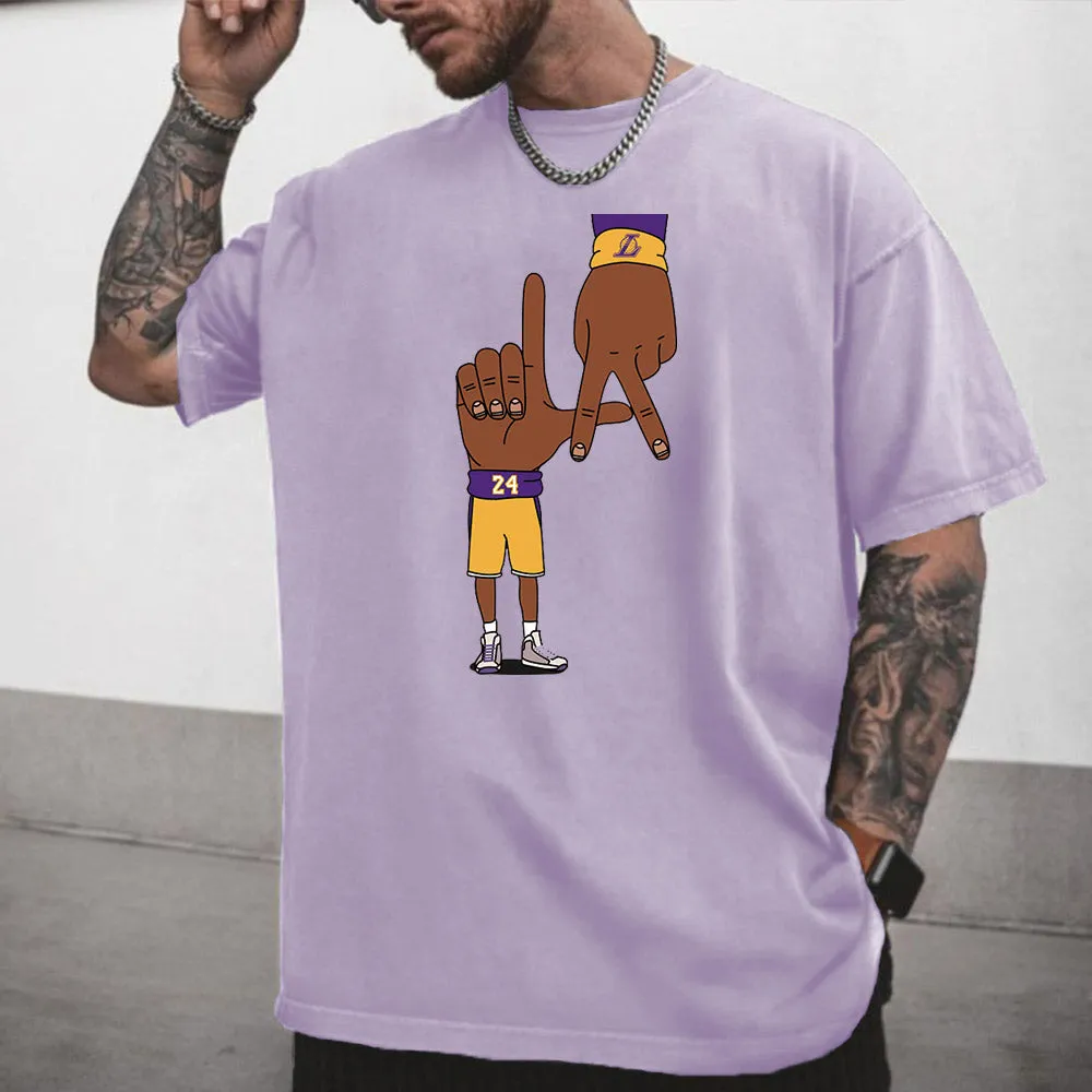 Basketball Sports Graphic Fun Print Casual Men's T-Shirt sold by Shopnova
