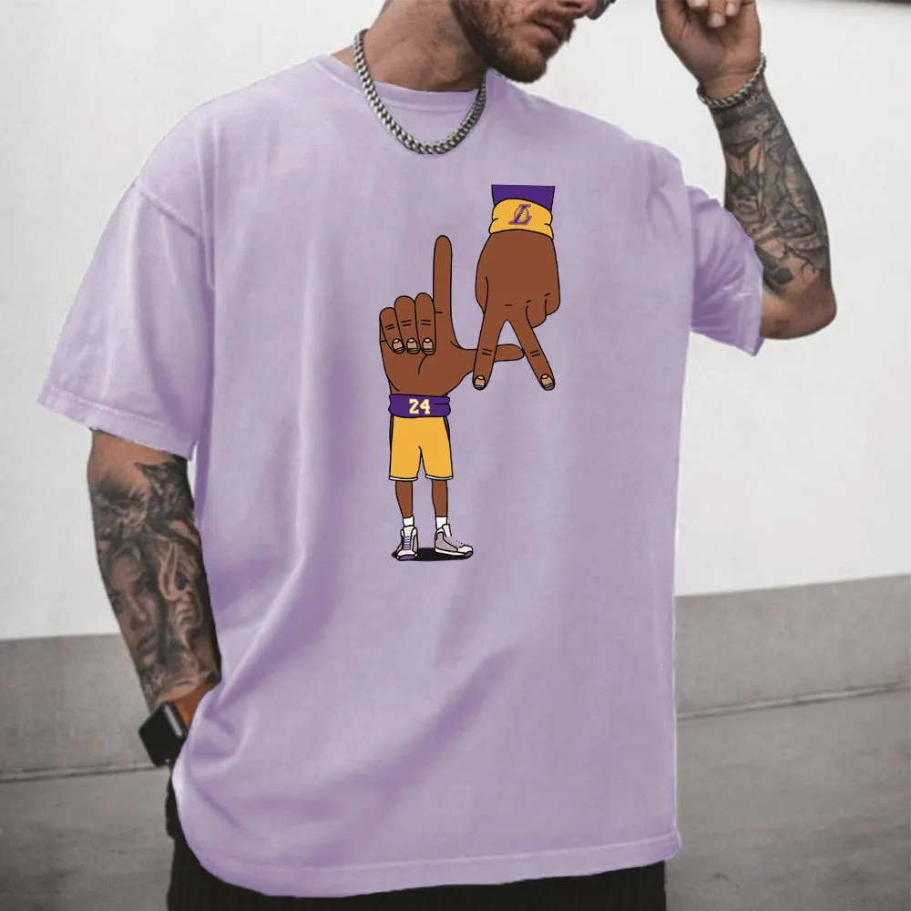 Basketball Sports Graphic Fun Print Casual Men's T-Shirt sold by Shopnova product image thumbnail 2