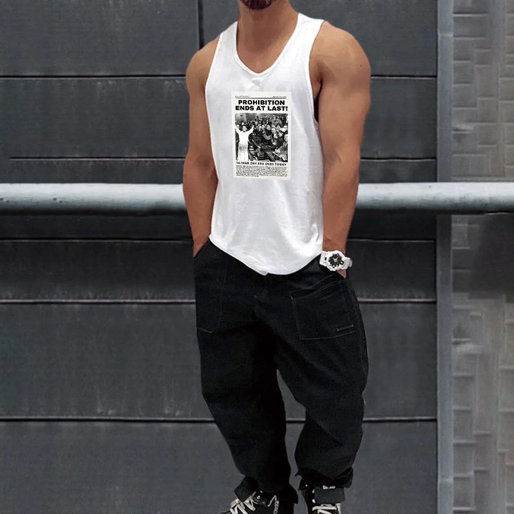 Casual Beer Graphic Print Loose Men's Tank Top sold by Shopnova product image thumbnail 2