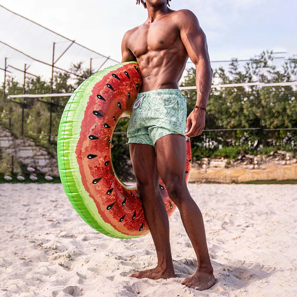 Abstract Face Print Casual Beach Vacation Men's Shorts sold by Shopnova product image thumbnail 3