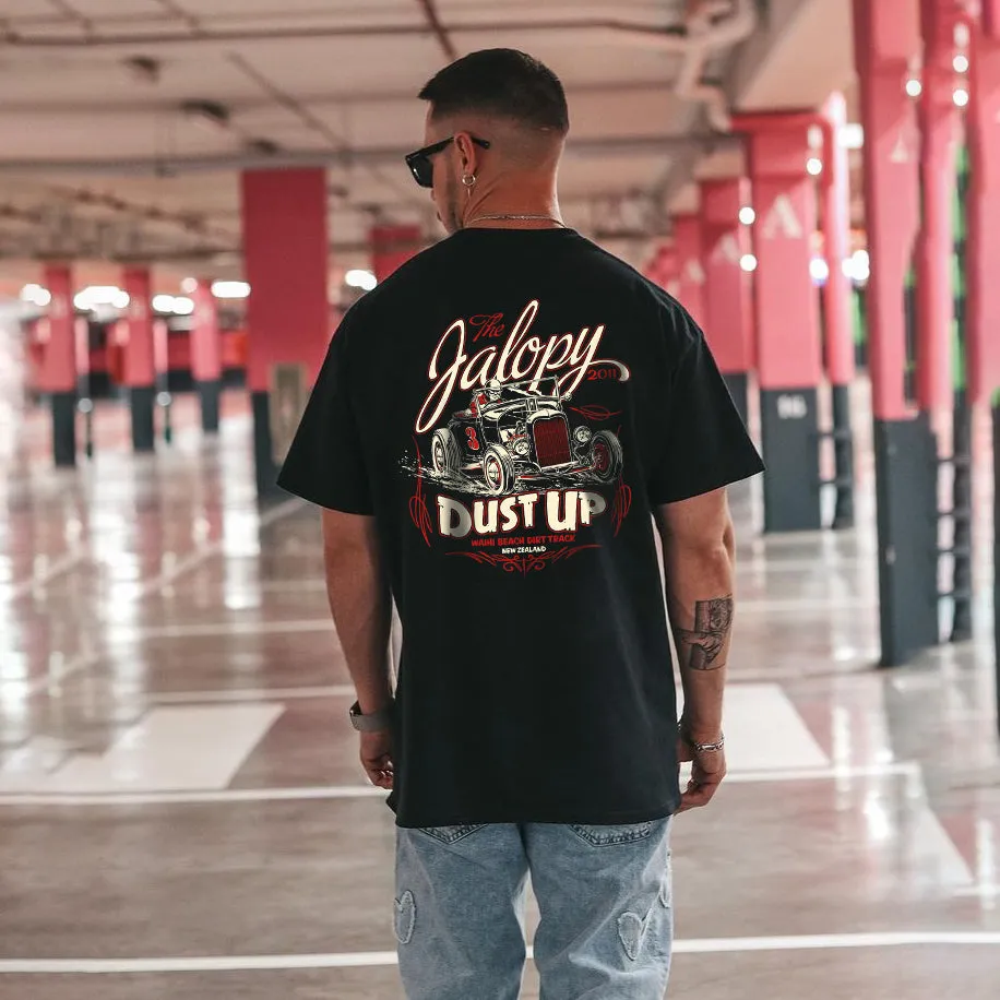 Car Alphabet Graphic Print Casual Loose Short Sleeve Men's T-Shirt sold by Shopnova product image thumbnail 3