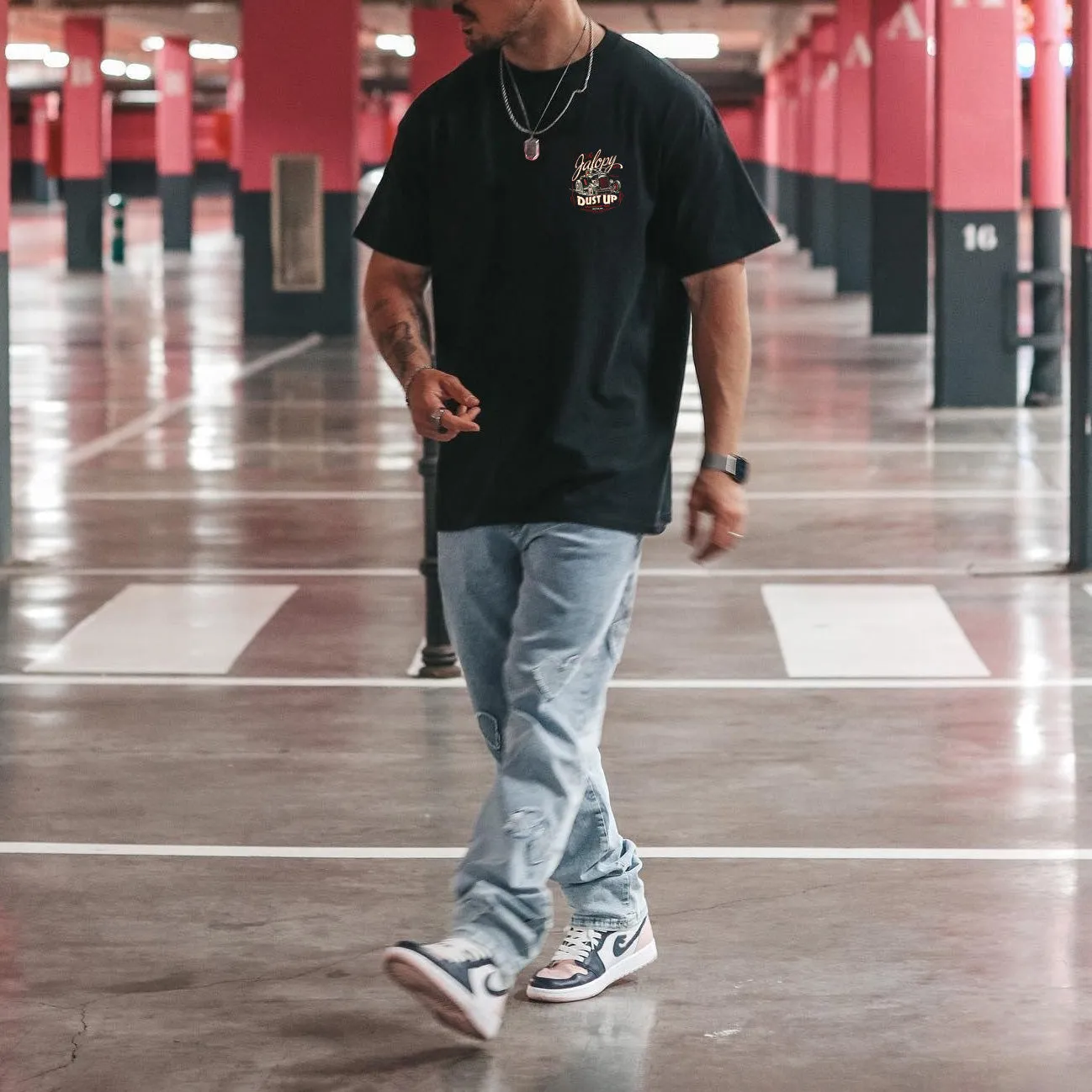 Car Alphabet Graphic Print Casual Loose Short Sleeve Men's T-Shirt sold by Shopnova product image thumbnail 2