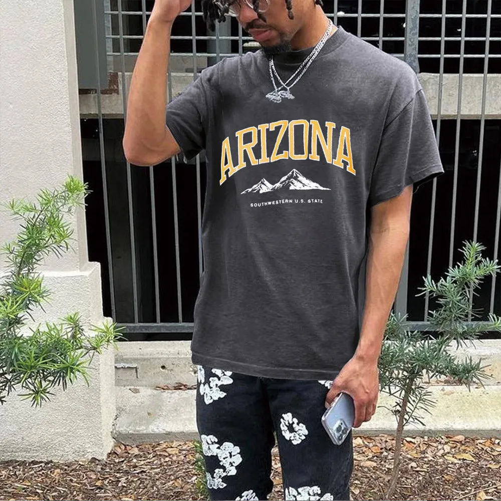 Arizona Graphic Print Loose Men's Short Sleeve T-Shirt sold by Shopnova product image thumbnail 2
