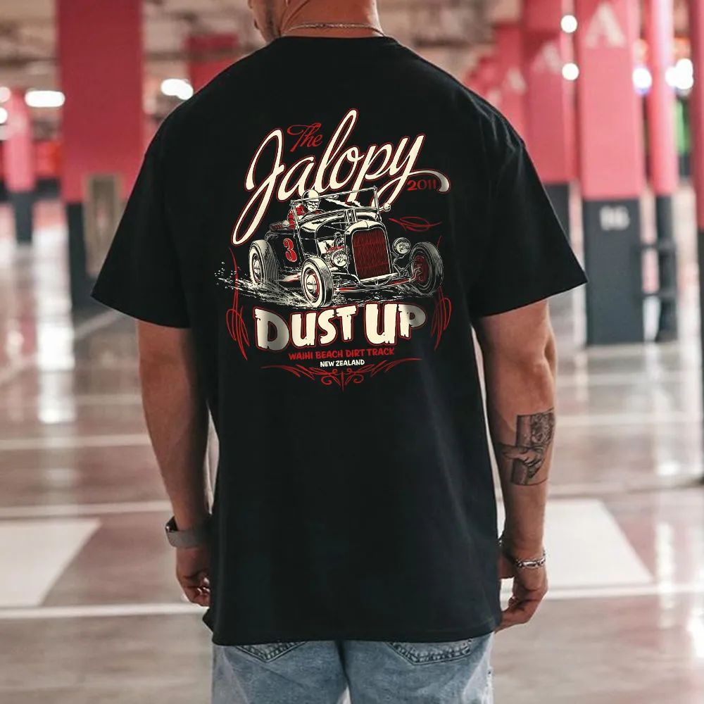 Car Alphabet Graphic Print Casual Loose Short Sleeve Men's T-Shirt sold by Shopnova