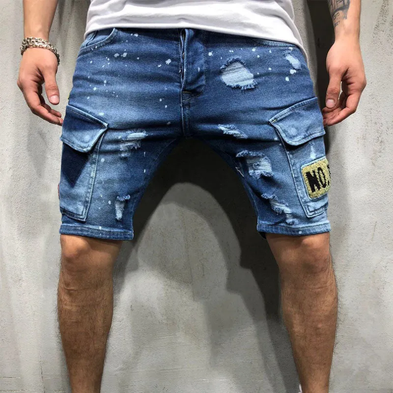 Ripped denim shorts sold by Shopnova