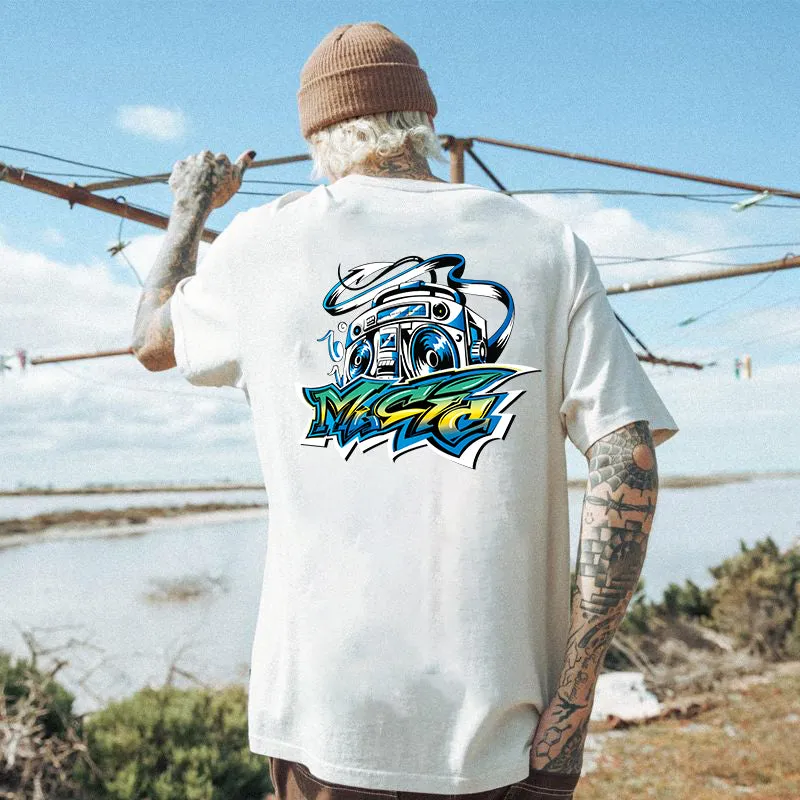 NOVAROPA™ Music Print Men's Cotton T-shirt sold by Shopnova product image thumbnail 2